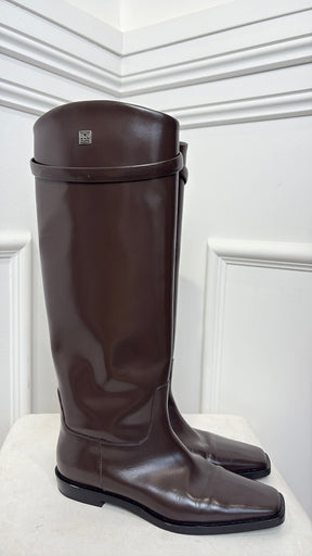 Totême Chocolate Brown Knee High Boots, 37
