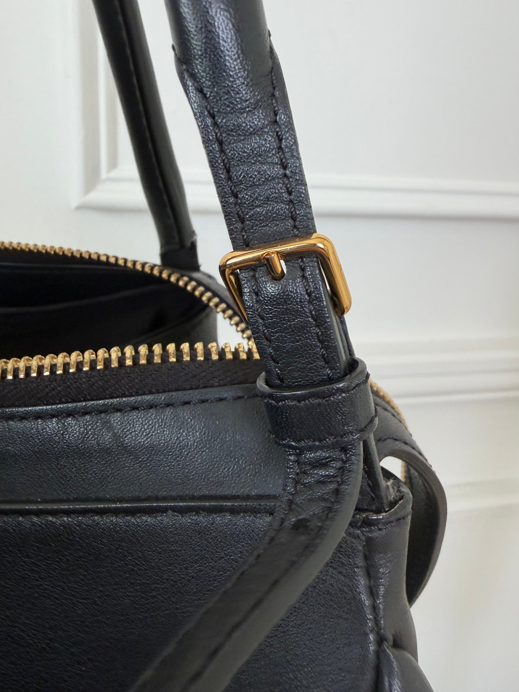 JW Anderson Black Leather Bumper Zipped Tote