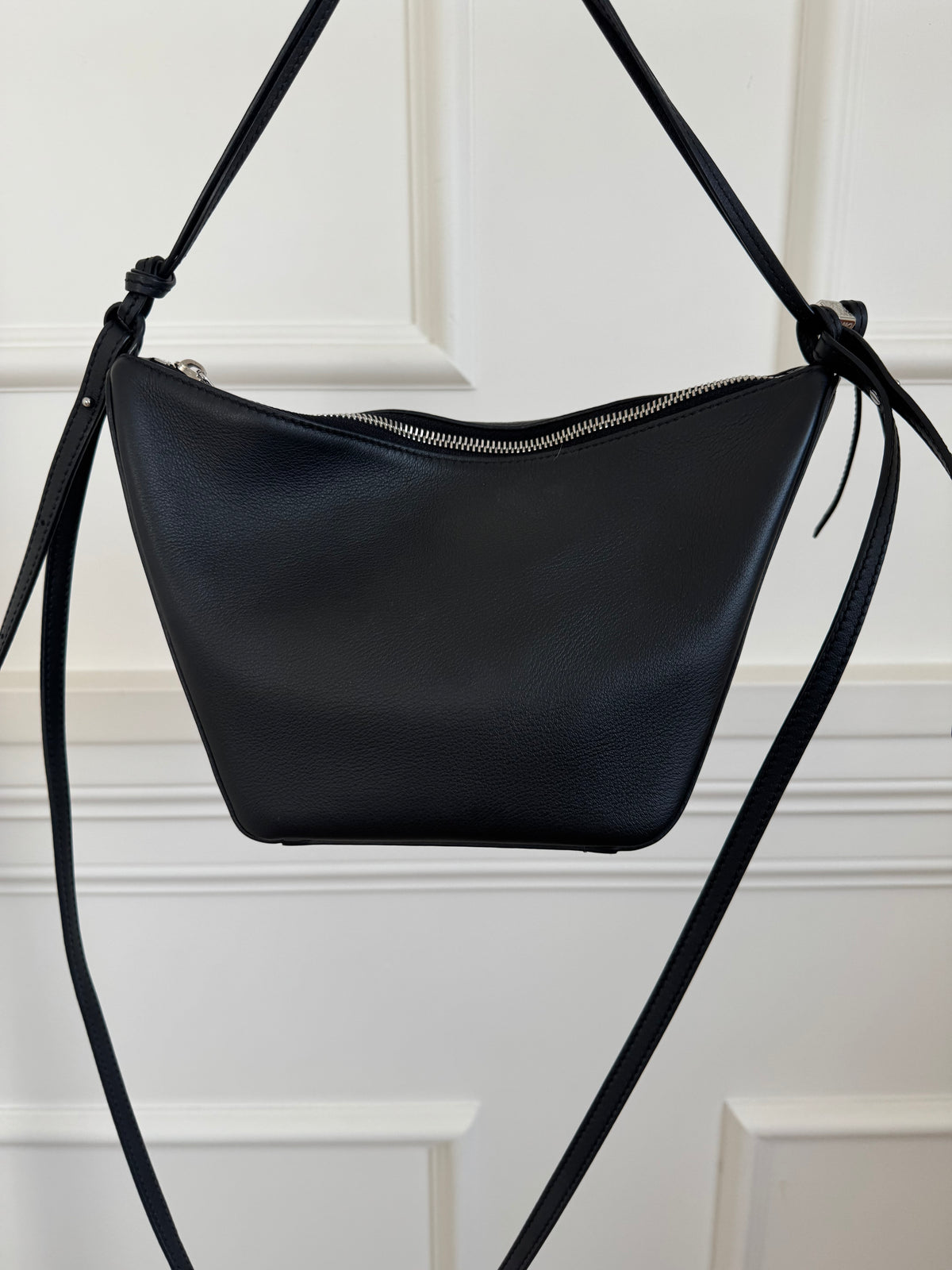 Loewe Black Leather Mini Hammock Hobo Bag