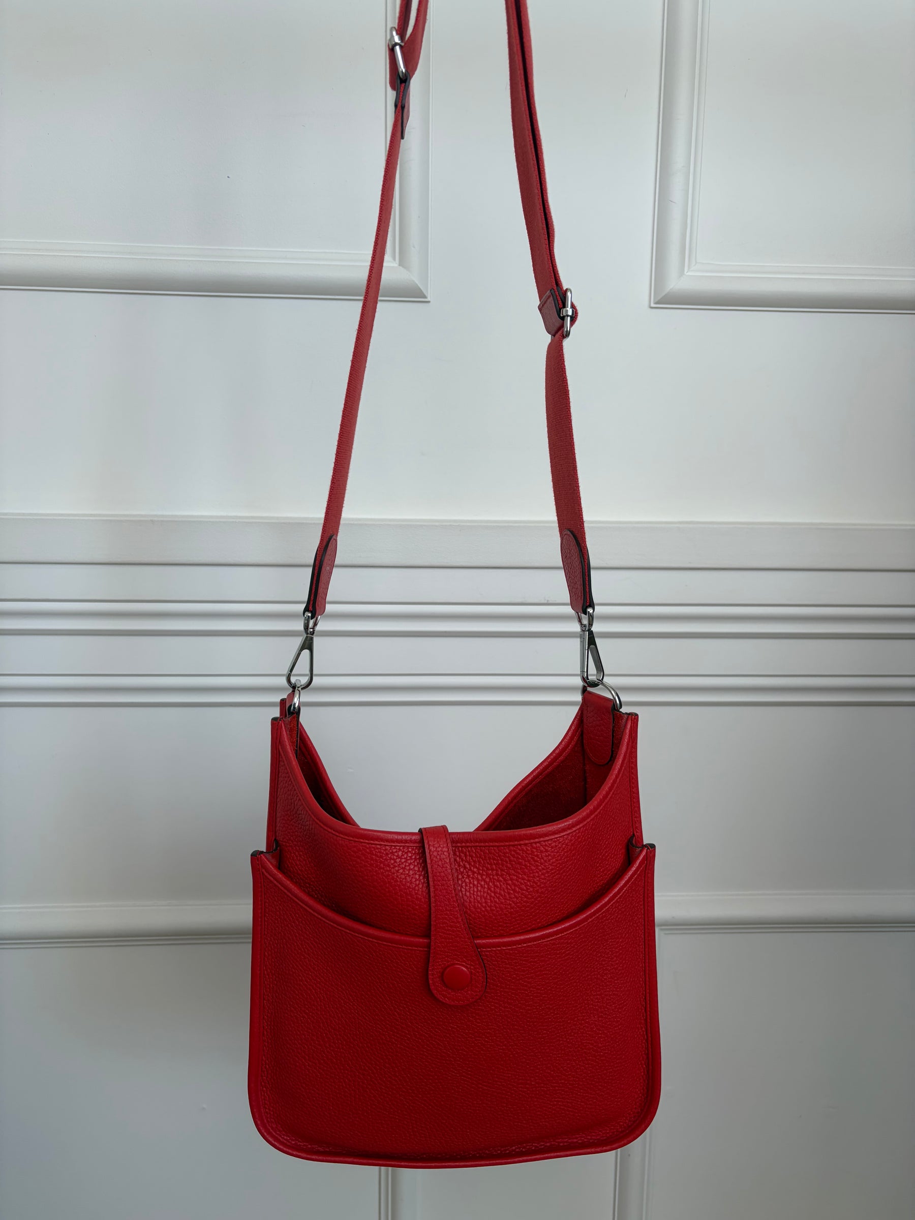 Hermès Red Togo Leather Evelyn 29 Bag