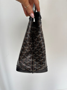 Goyard Black Leather and Coated Canvas Bellechasse Biaude PM Bag