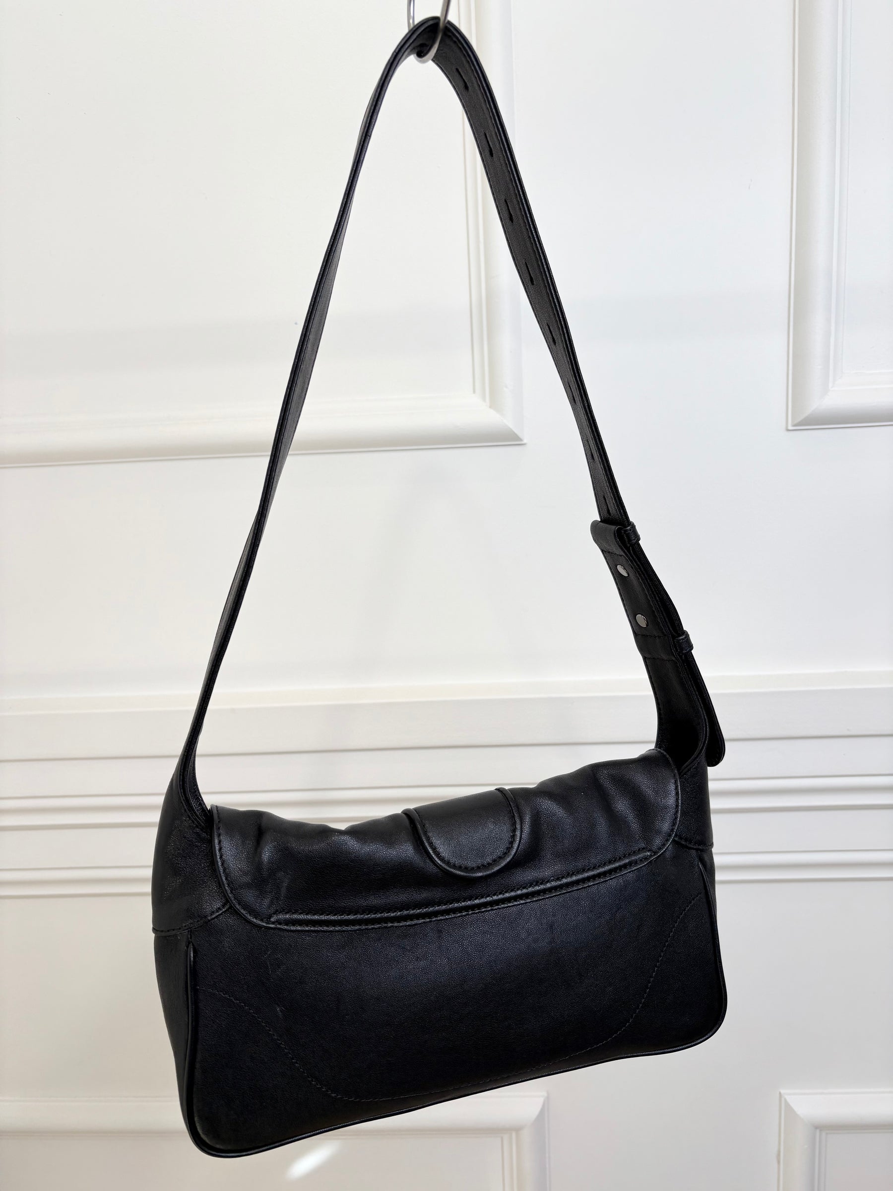 Gucci Black Leather Marmont Flap Shoulder Bag