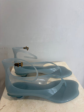 Chloé Blue Jelly TPU Heeled Sandals, 39