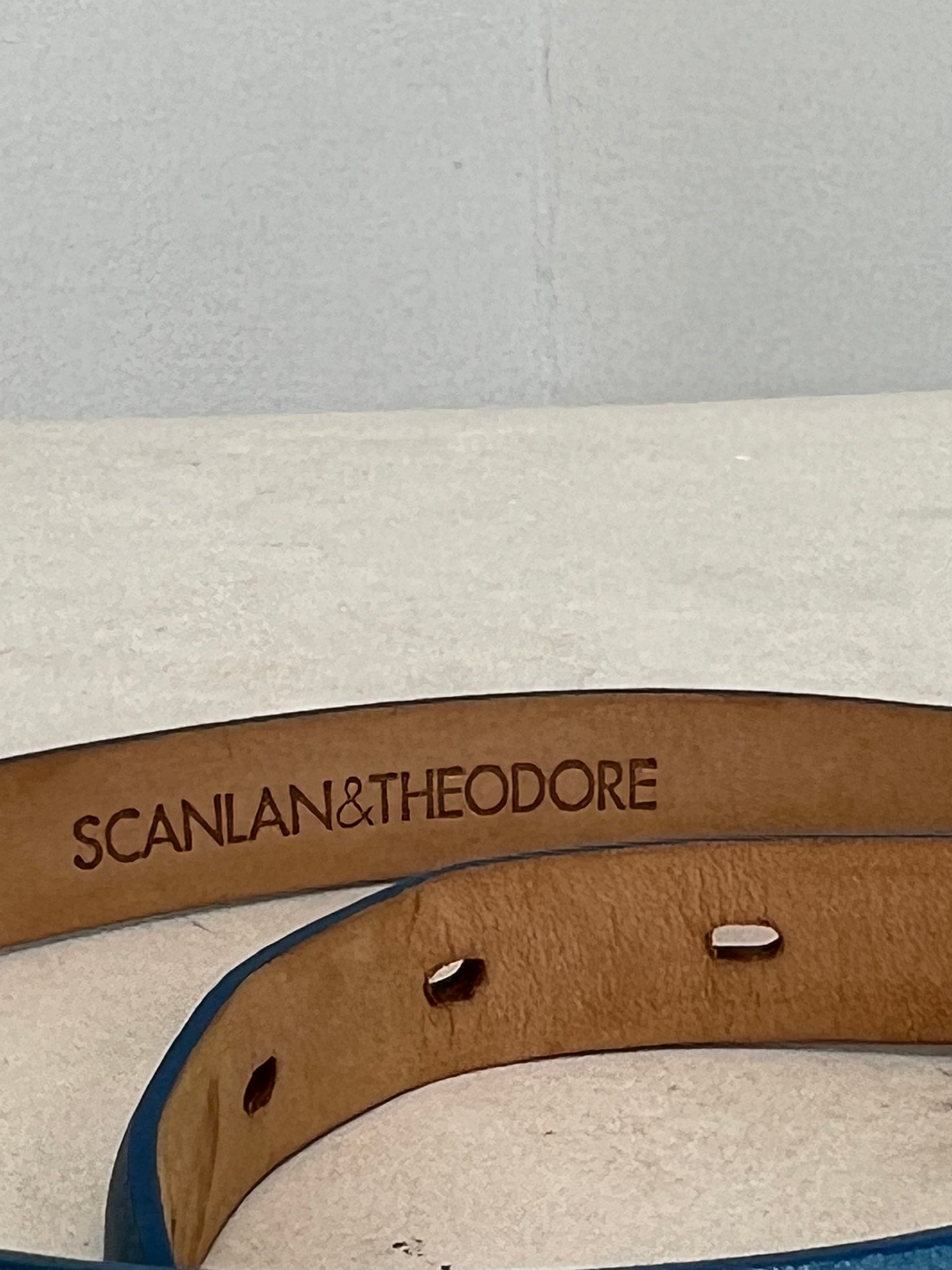 Scanlan Theodore Blue Leather Belt, SM