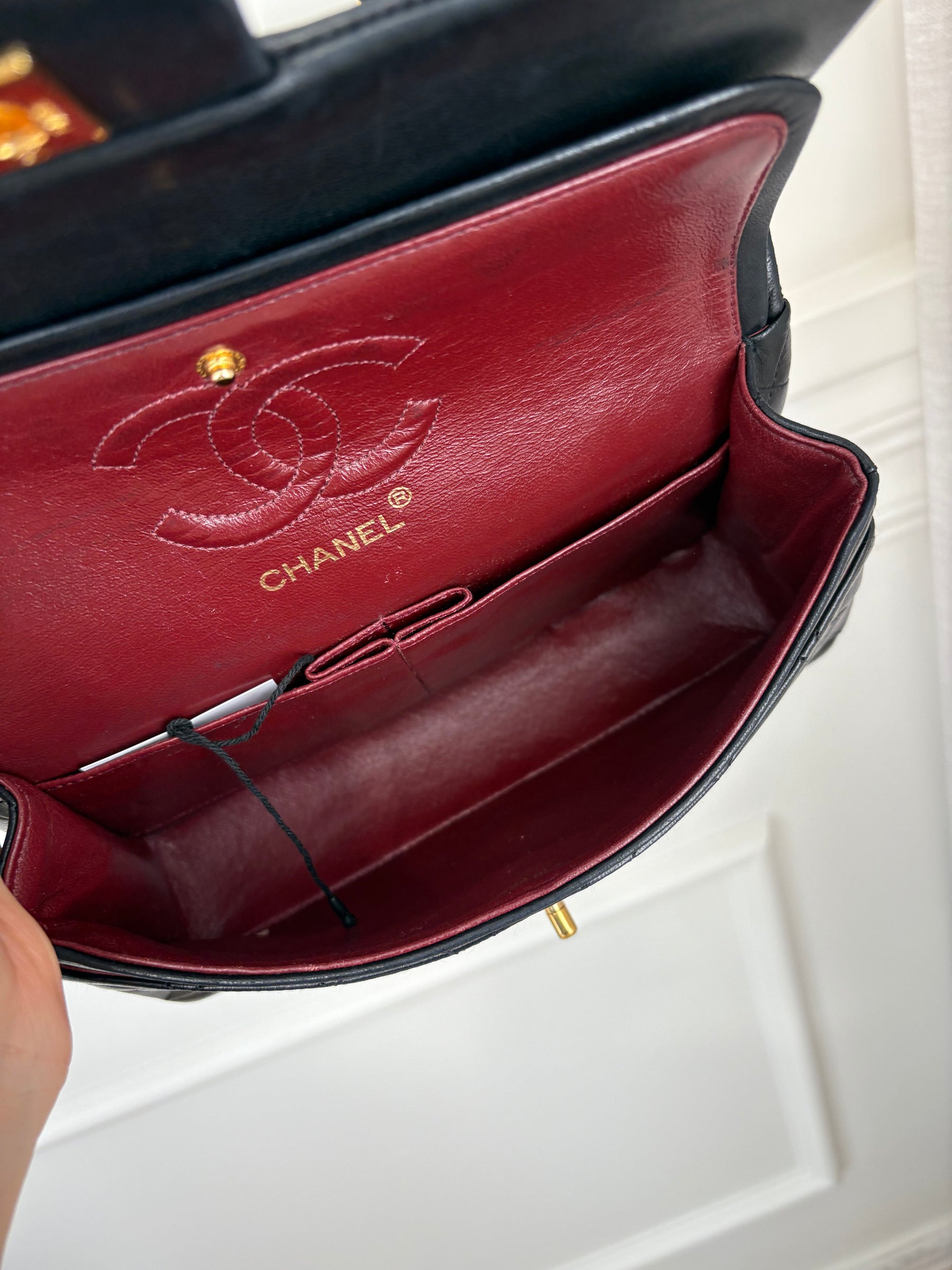 Chanel Vintage Black Flap Bag 24k Gold Hardware Small