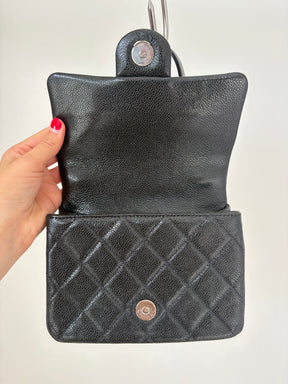 Chanel Black Caviar Leather 'Incognito' Mini Square Flap