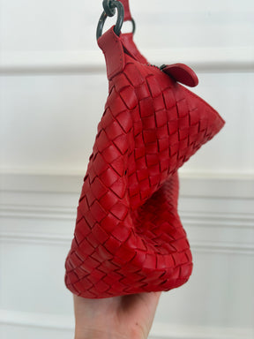 Bottega Veneta Red Intrecciato Leather Shoulder Bag