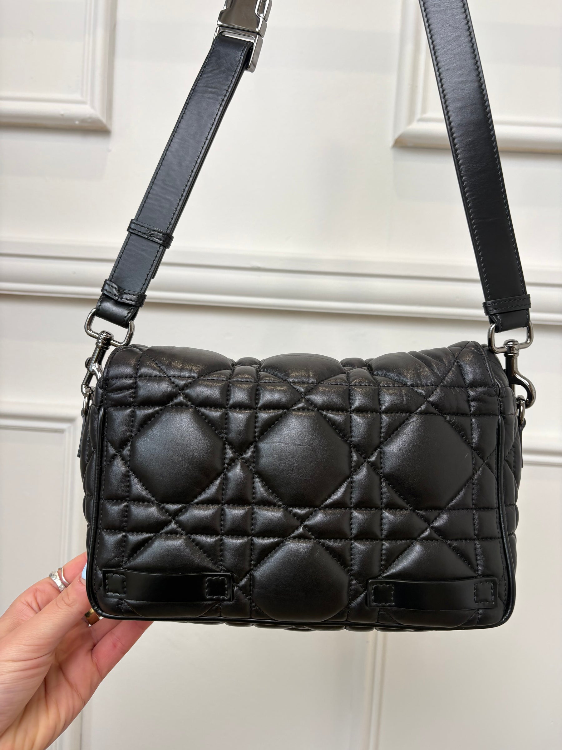 Dior Black Cannage Leather Diorcamp Messenger Bag