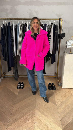 Reversible Shearling Pea Coat