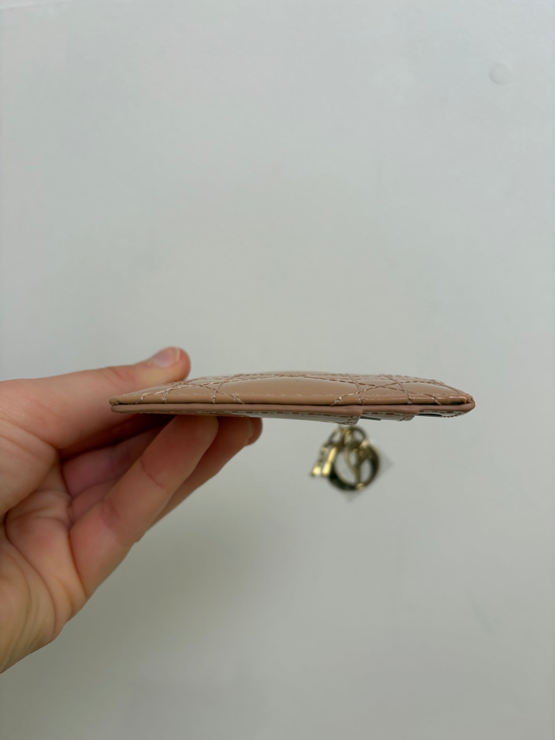 Dior Lady Dior Freesia Card Holder Beige