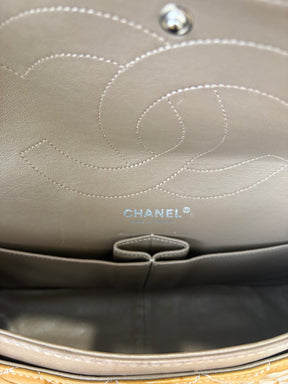 Chanel Reissue 2.55 Patent Bag Silver Hardware In Whiskey