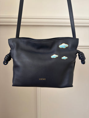 Loewe Navy Leather Lunar NY Mini Flamenco Pouch