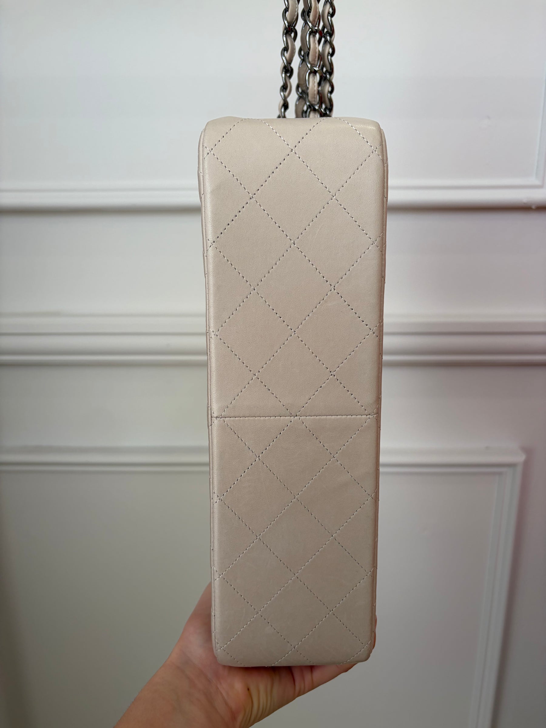 Chanel Stone Lambskin Leather Jumbo Flap Bag