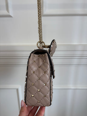 Valentino Rose Poudre Top Handle 'Spike' Rockstud Bag