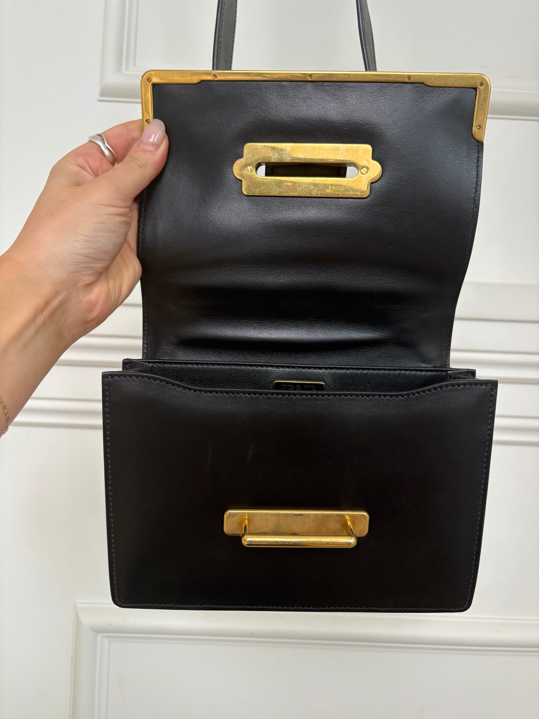 Prada Black Leather Cahier Bag