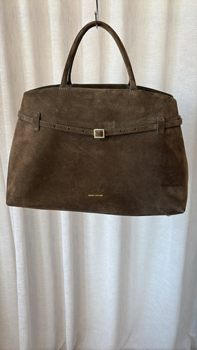 Manu Atelier Dark Taupe Suede Le Cambon 40 Tote Bag