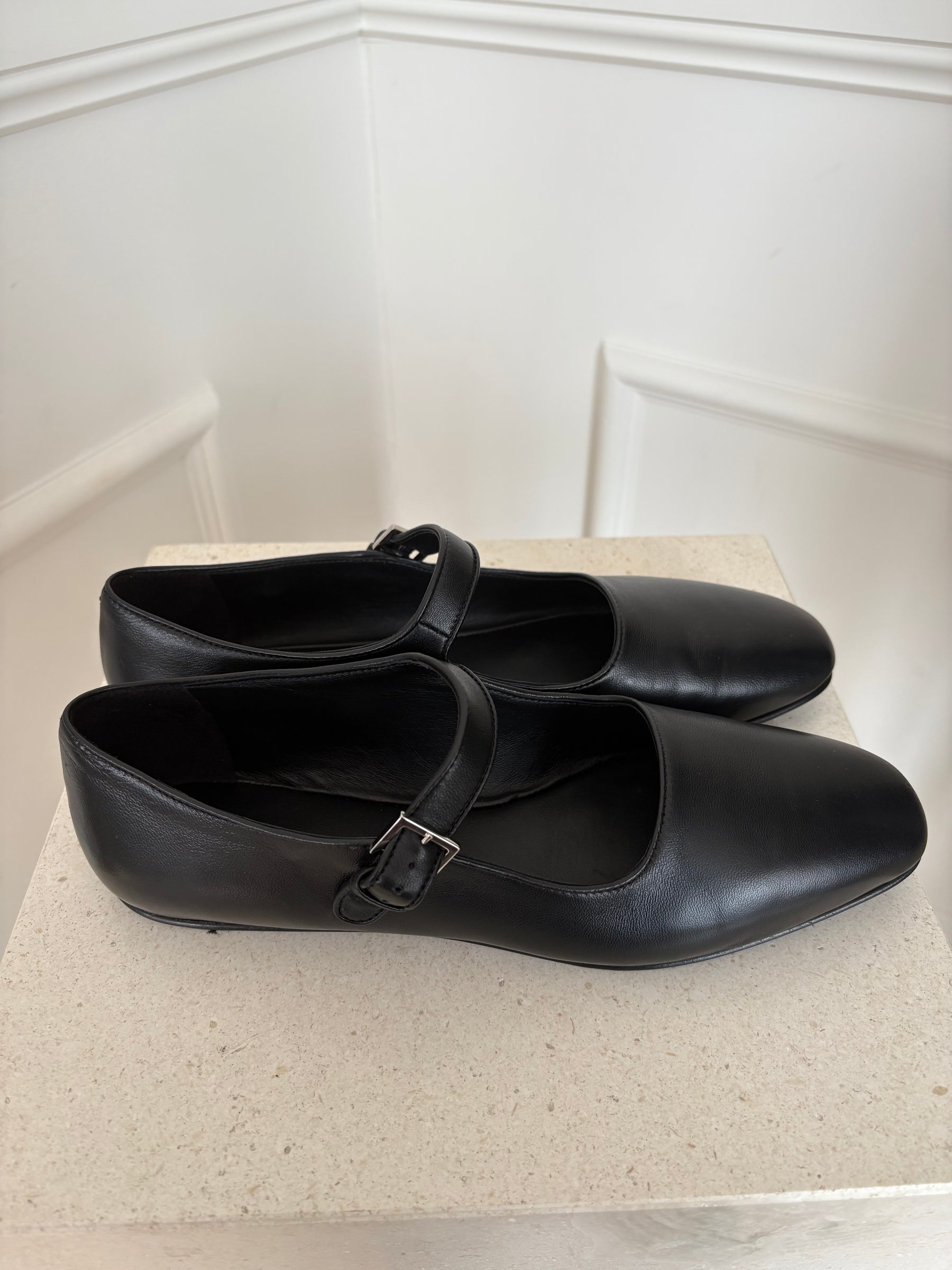 The Row Ava Black Mary Jane Ballet Flats, 40
