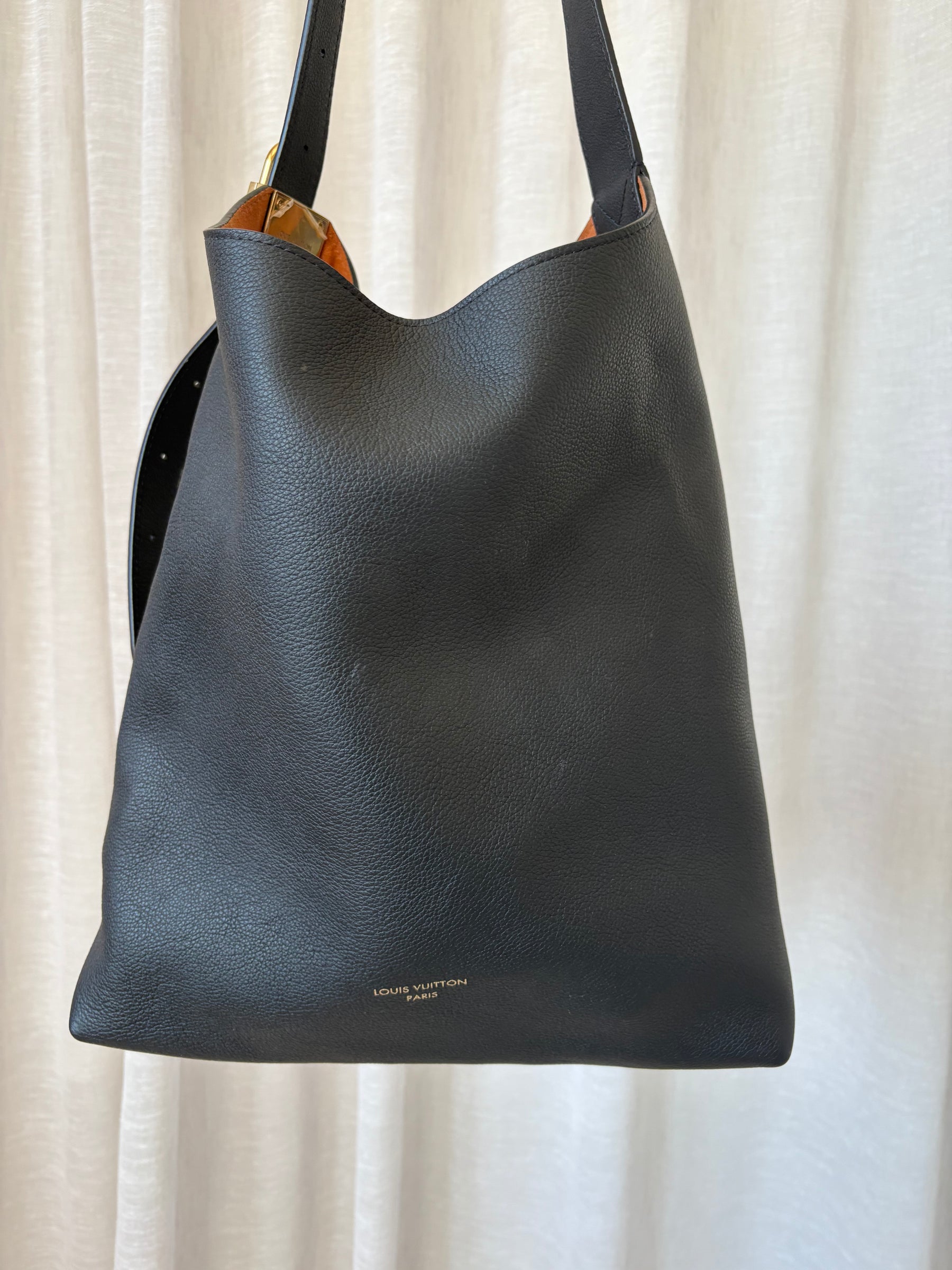 Louis Vuitton Black Leather Low Key Hobo MM