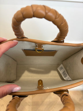 Burberry Raffia Logo Mini Tote Bag