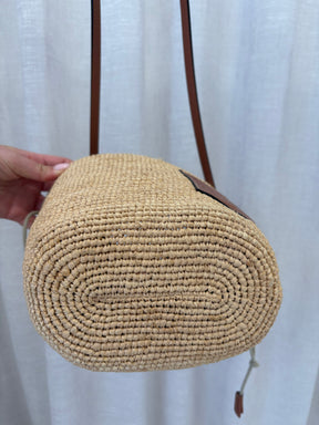 Loewe Pochette DW Anagram Bag In Raffia Jacquard Calf