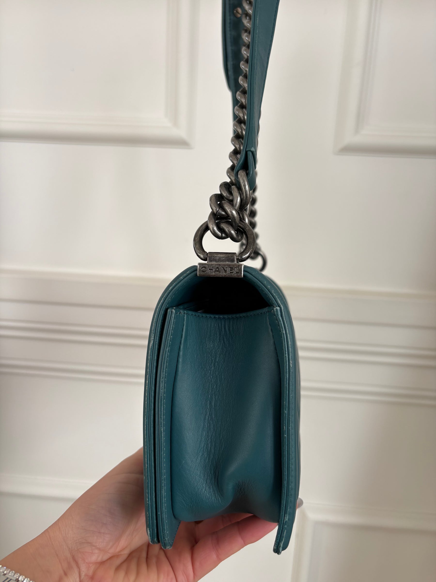 Chanel Teal Boy Bag