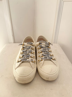 Dior White Canvas J'adior Sneakers, 36