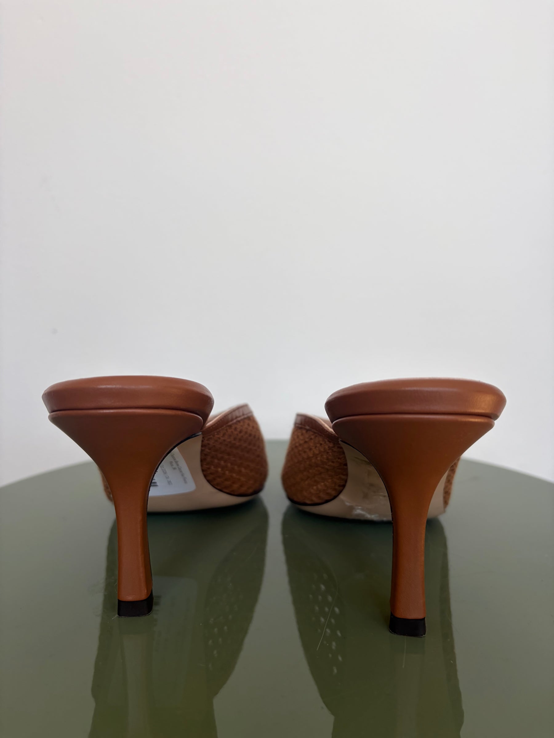 Scanlan Theodore Brown Crochet Knit Pointed Mules, 39