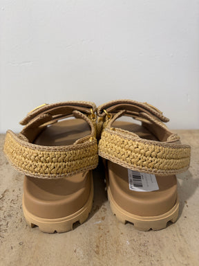 Prada Raffia Dad Sandals, 40