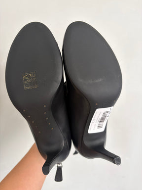 Chanel Camellia Flower Embellished Ankle Boots Black, 39