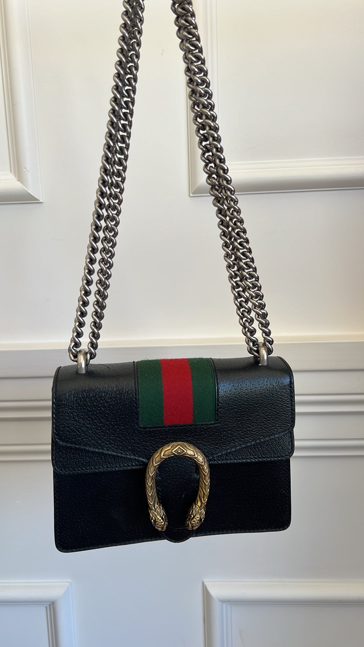 Gucci Mini Web Dionysus Shoulder Bag Black