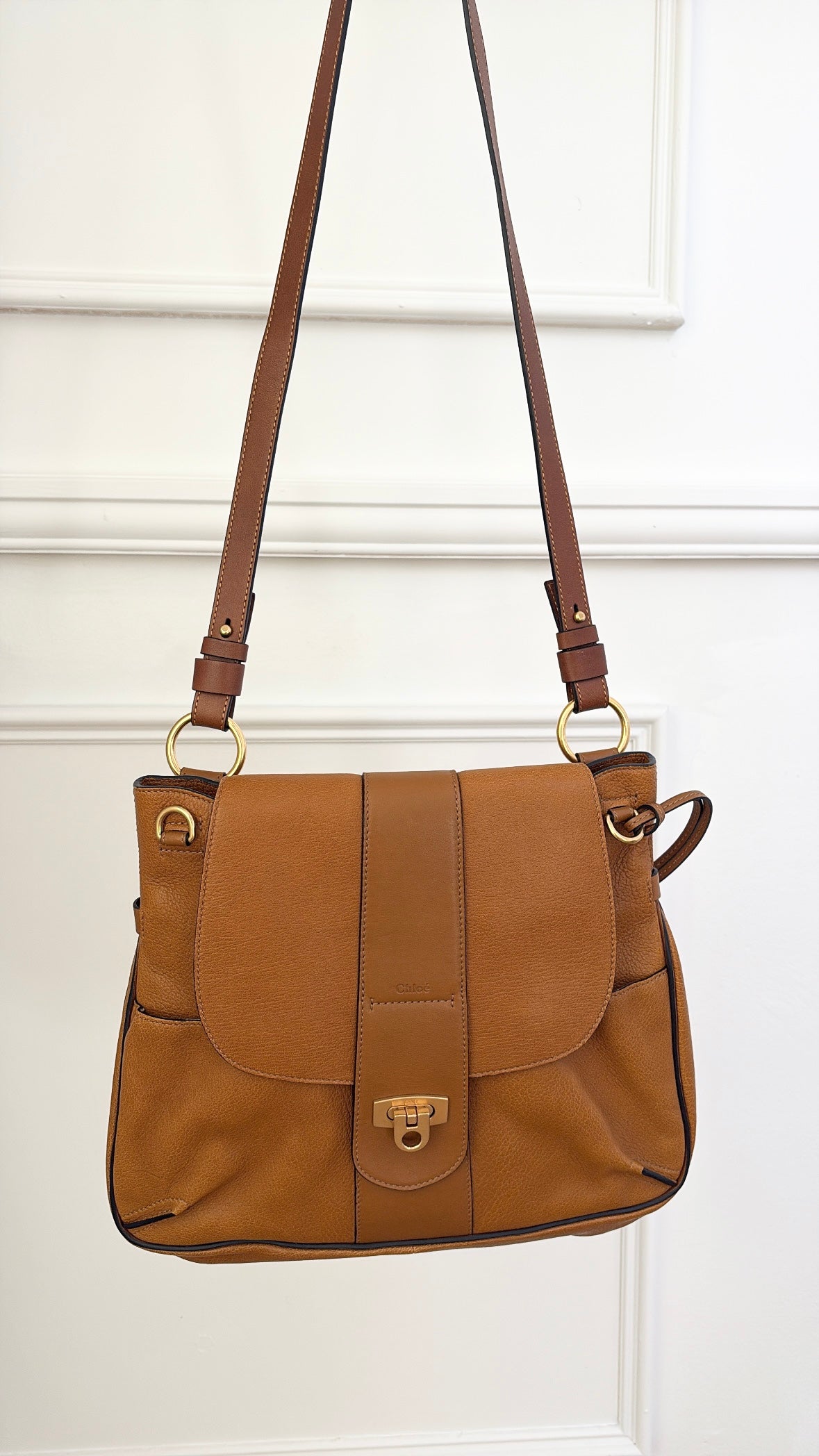 Chloé Tan Leather Lexa Medium Shoulder Bag
