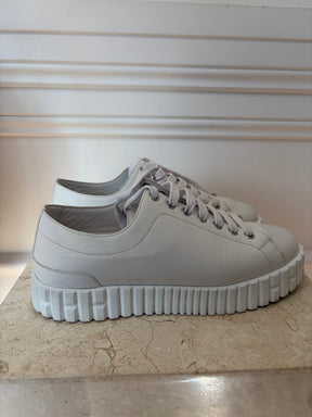 Hermès White Leather Cross Sneakers, 37