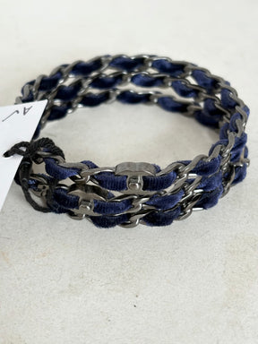 Chanel Velvet Woven Chain Bangle 3 Piece Set, M