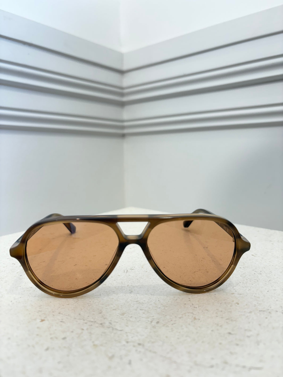 Local Supply Aviator Style Sunglasses Amber