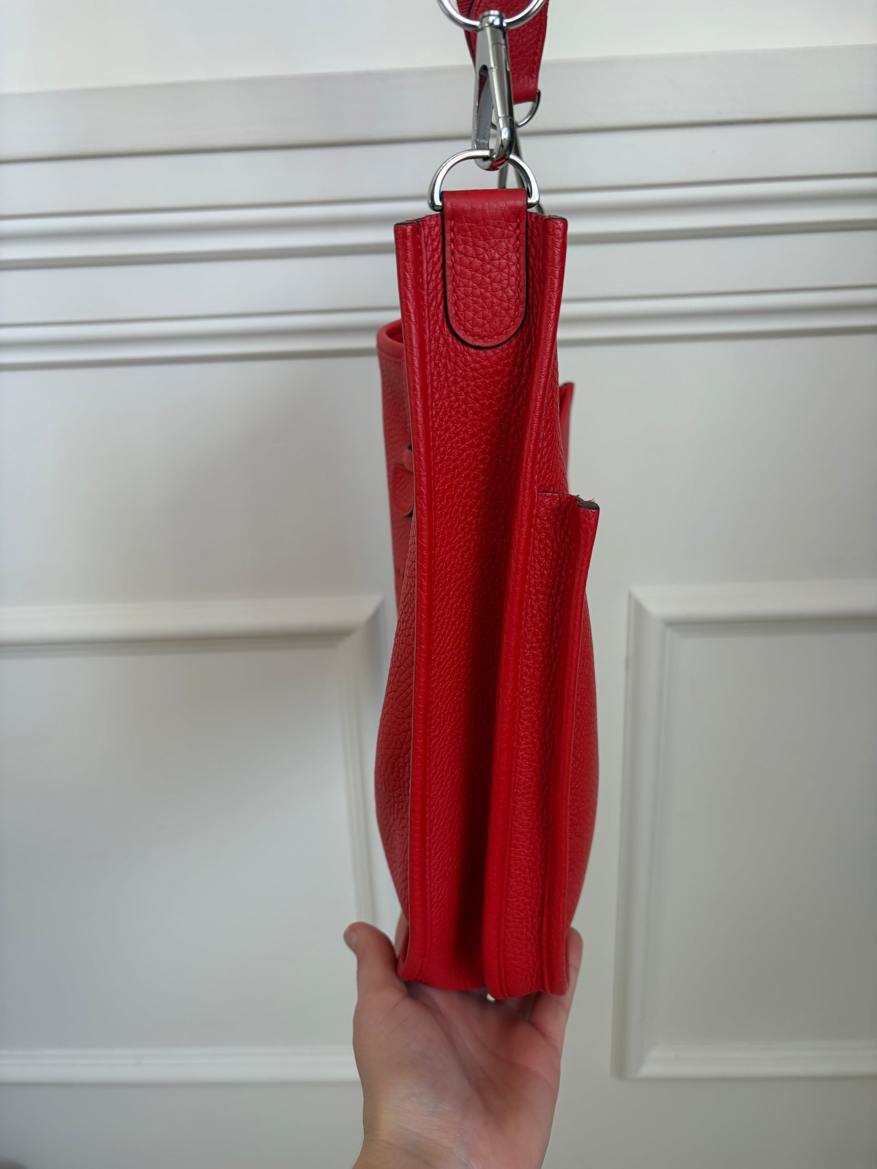 Hermès Red Togo Leather Evelyn 29 Bag