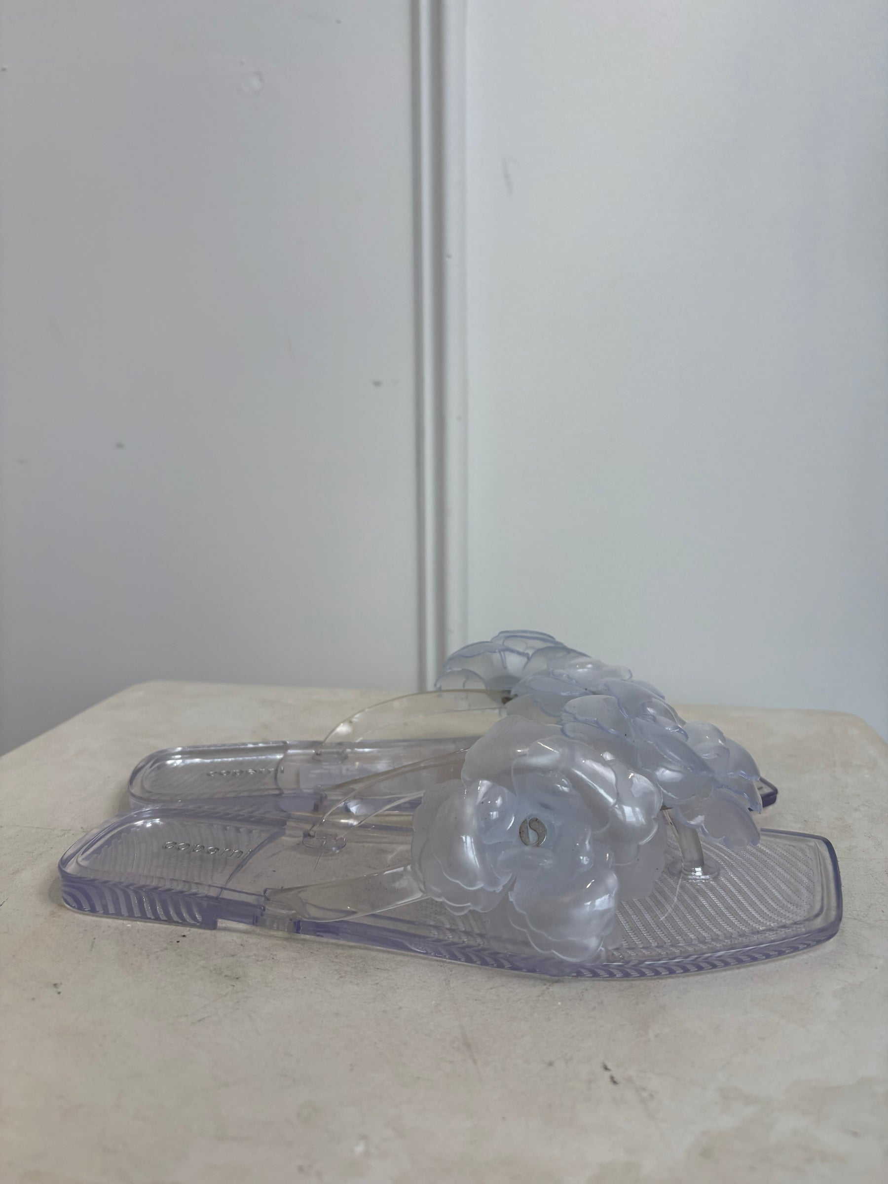 Coperni Clear PVC Flower Thongs, 38