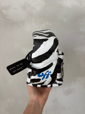 Off White Black and White Zebra print Top Handle Bag
