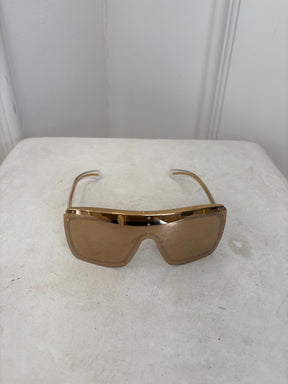 Chanel Gold Shield Mirror Sunglasses