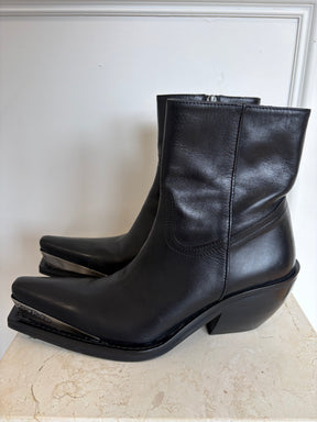 Acne Studions Cowboy Boots Black Leather, 37