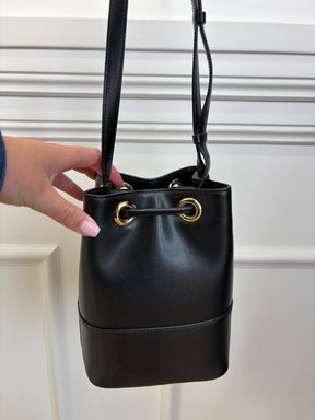 Salvatore Ferragamo Black Leather Bucket Bag
