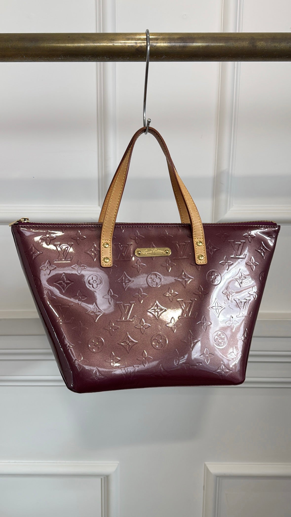 Louis Vuitton Violette Vernis Leather Bellevue MM Tote