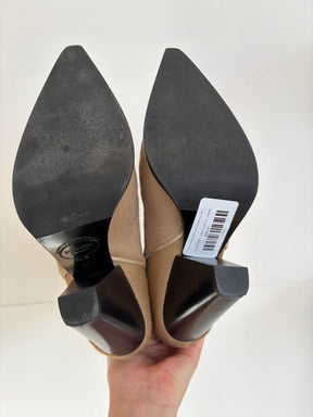 Scarosso Beige Ponyhair Ankle Boots, 38.5