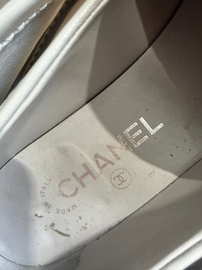Chanel Grey leather Turn Lock Loafers, 39.5 C