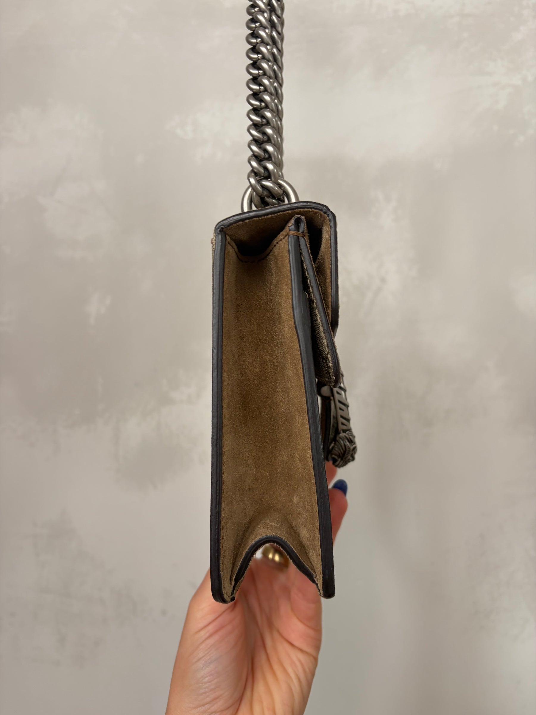 Gucci Dionysus GG Supremem Mini Bag In Beige Ebony Canvas