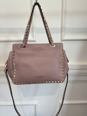 Valentino Garavani Rockstud Soft Leather Tote Beige Pink
