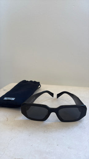 Prada Black Symbole Rectangular Sunglasses