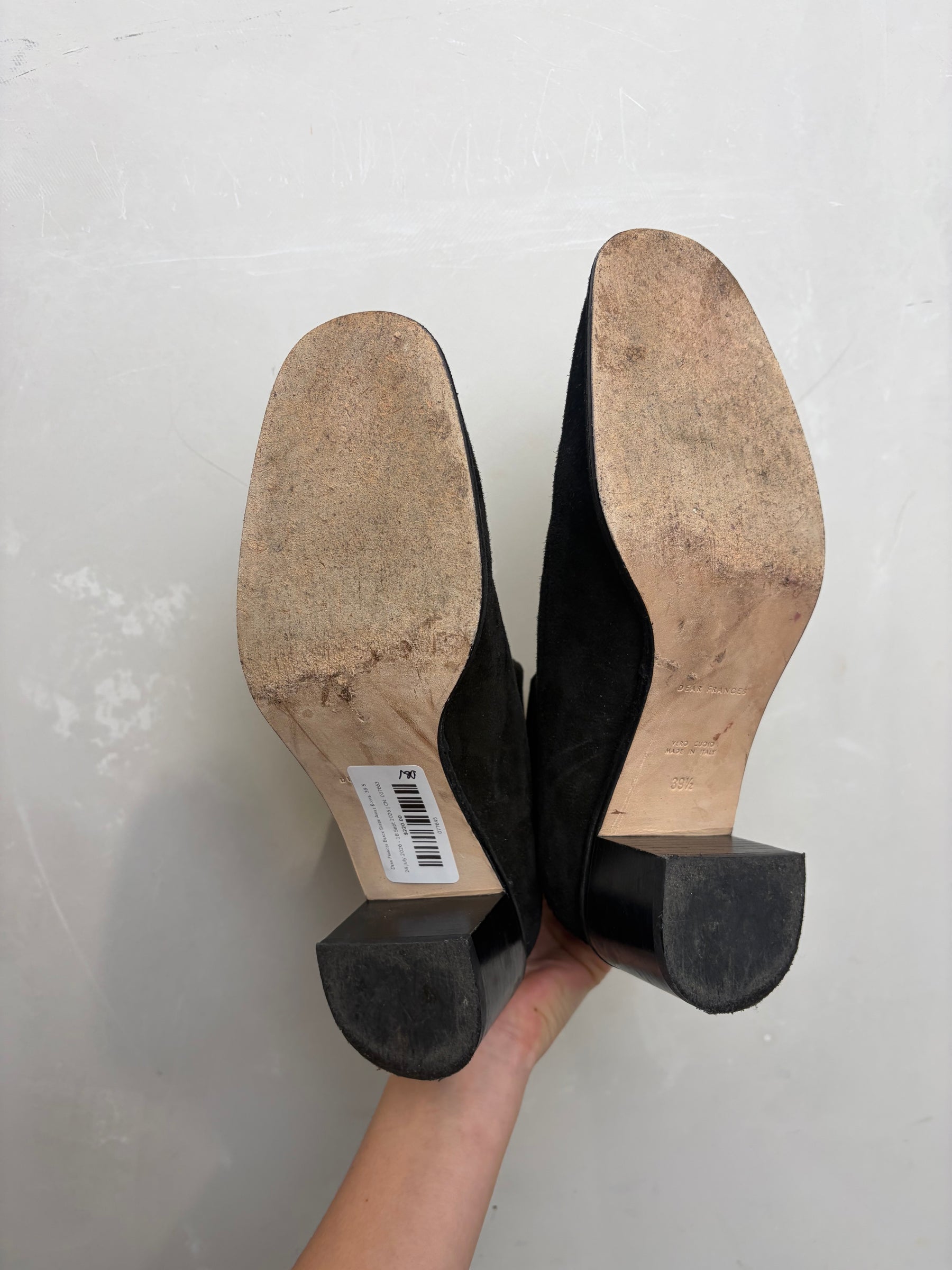 Dear Frances Black Suede Ankle Boots, 39.5