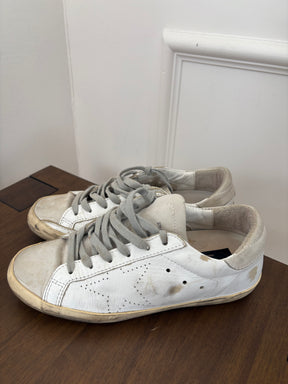 Golden Goose White Leather Sneakers, 38
