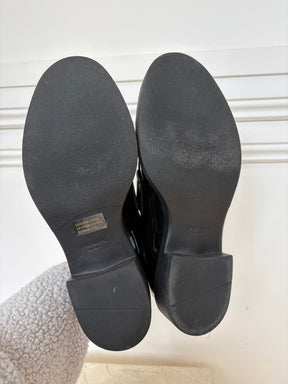 Prada Black Patent Leather Chunky Loafer, 41