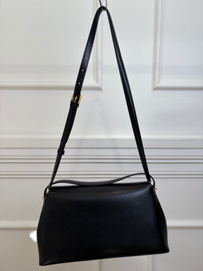 Totême Black Leather T Lock Shoulder Bag